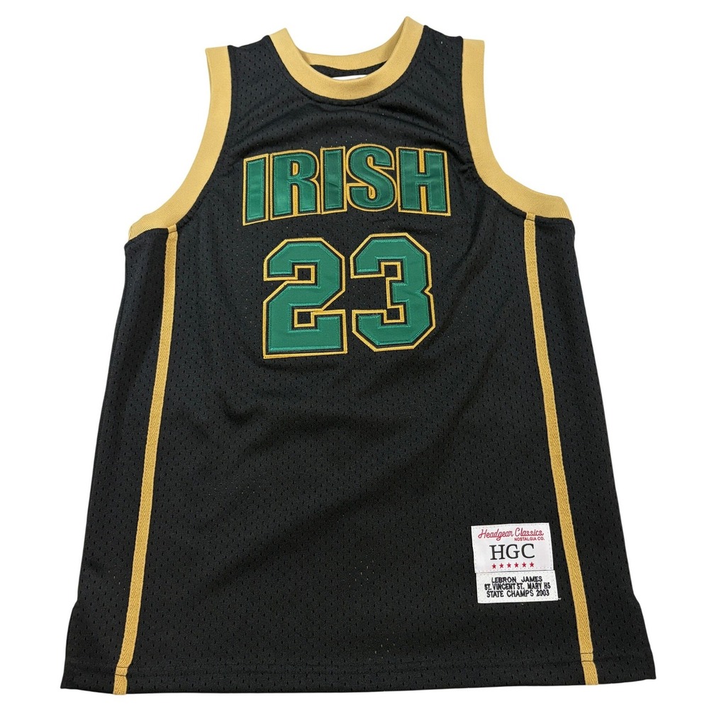 LeBron James St Vincent St Mary HS 2003 State Champs Jersey Black Headgear M